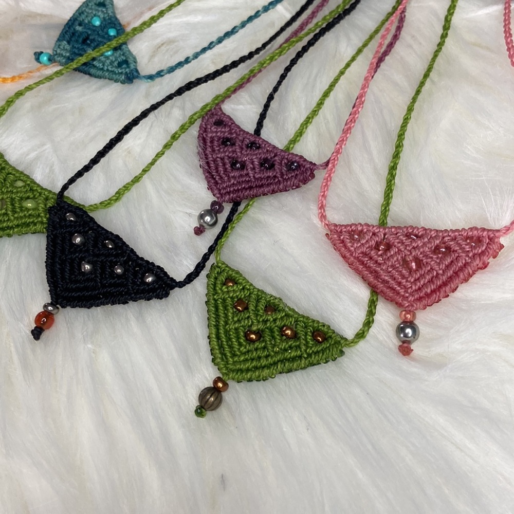 Adjustable Boho Style Beaded Macrame Necklaces. - image 3